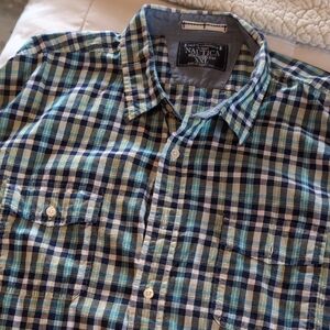 Nautica Men's Blue Plaid Shirt